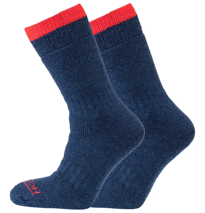 Horizon Heritage Merino Outdoor 2pk 8-12 Plain Navy/Red